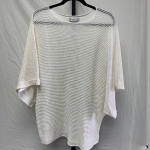 Christopher & Banks XL white short sleeve sweater